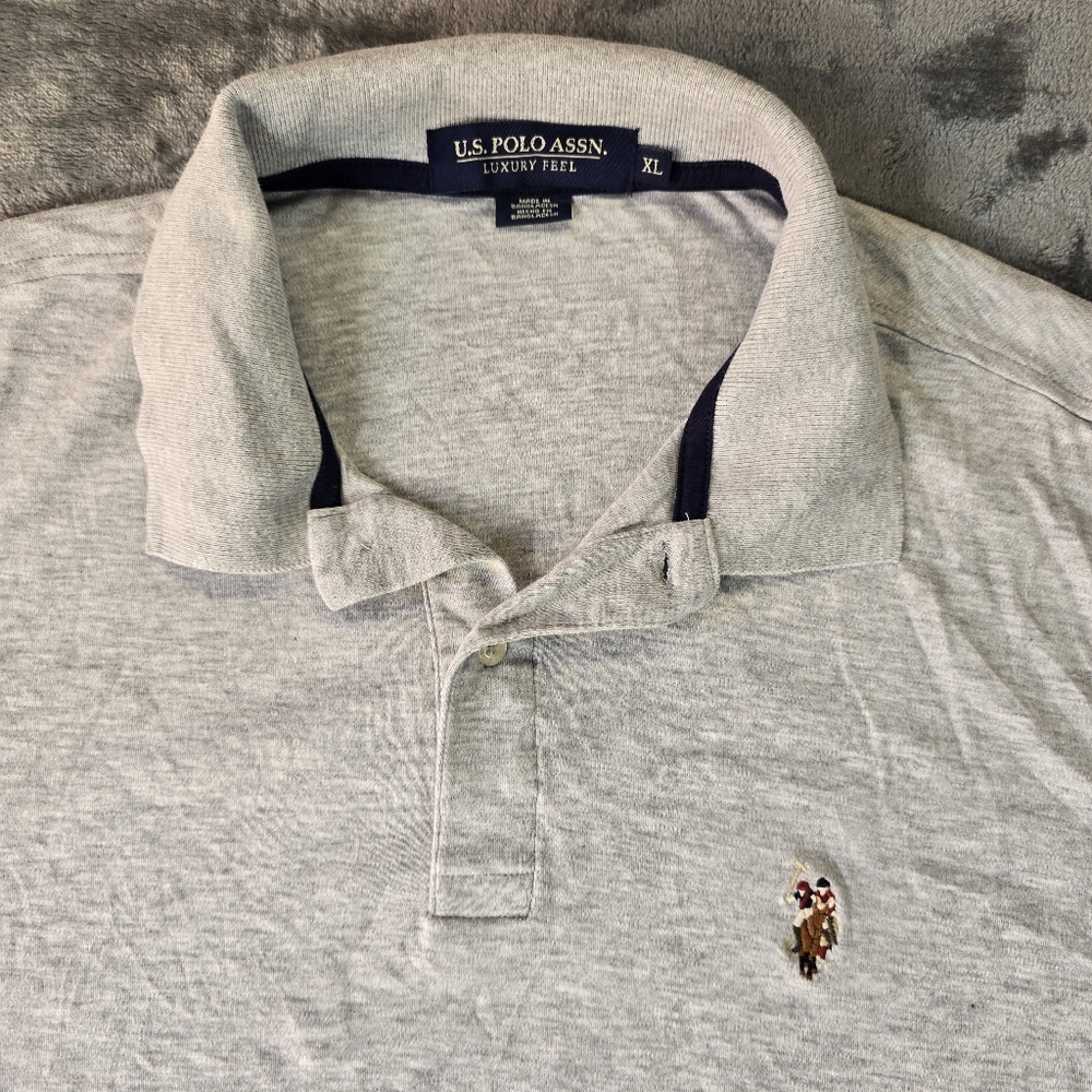 U.S. Polo Assn. Light Gray Polo Shirt Luxury Feel Size XL - Picture 3 of 6